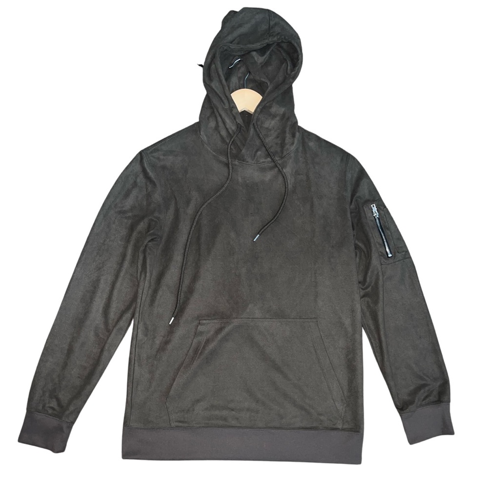Thick Long-Sleeve Suede Hoodie
